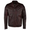 Leather Biker Jacket Bordeaux: Balmin -Luxe Style Central leather biker jacket bordeaux balmin p1387 7630 image