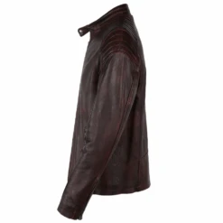 Leather Biker Jacket Bordeaux: Balmin -Luxe Style Central leather biker jacket bordeaux balmin p1387 7631 image