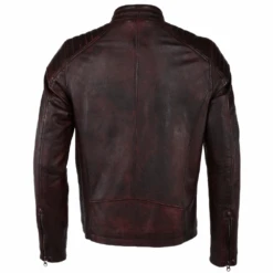 Leather Biker Jacket Bordeaux: Balmin -Luxe Style Central leather biker jacket bordeaux balmin p1387 7632 image