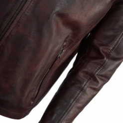 Leather Biker Jacket Bordeaux: Balmin -Luxe Style Central leather biker jacket bordeaux balmin p1387 7633 image