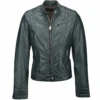 Leather Biker Jacket Bottle Green : Essen -Luxe Style Central leather biker jacket bottle green essen p2346 10670 image