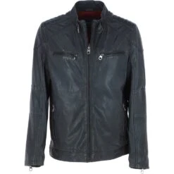 Leather Biker Jacket Charcoal: Lent 2