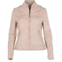 Leather Biker Jacket Cream : Lillian