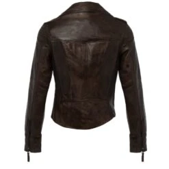Leather Biker Jacket Mid Brown/ Nap : Britney -Luxe Style Central leather biker jacket mid brown nap britney p3010 13232 image