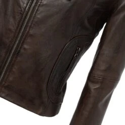 Leather Biker Jacket Mid Brown/ Nap : Britney -Luxe Style Central leather biker jacket mid brown nap britney p3010 13233 image