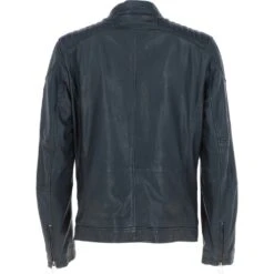 Leather Biker Jacket Midnight Navy: Lent 2 -Luxe Style Central leather biker jacket midnight navy lent 2 p6866 25398 image