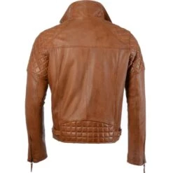Leather Biker Jacket Tan : Soltau -Luxe Style Central leather biker jacket tan soltau p239 1079 image