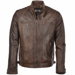 Leather Biker Jacket Timber : Bronx