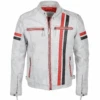 Leather Biker Jacket White : Berlin -Luxe Style Central leather biker jacket white berlin p874 3772 image