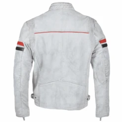Leather Biker Jacket White : Berlin -Luxe Style Central leather biker jacket white berlin p874 3774 image