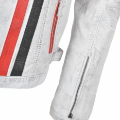 Leather Biker Jacket White : Berlin -Luxe Style Central leather biker jacket white berlin p874 3775 image