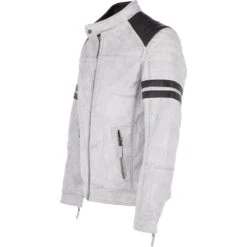 Leather Biker Jacket White : Brody -Luxe Style Central leather biker jacket white brody p3013 13236 image