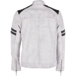 Leather Biker Jacket White : Brody -Luxe Style Central leather biker jacket white brody p3013 13237 image
