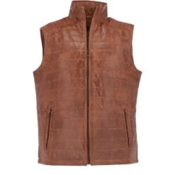 Leather Body Warmer Cognac: Massimo Gillet 1