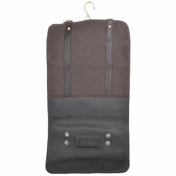 Leather & Canvas Hanging Toiletry Bag Brown/tum : 7010 -Luxe Style Central leather canvas hanging toiletry bag brown tum 7010 p1588 7116 image