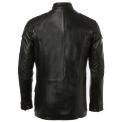 Leather Coat Black : Brontes -Luxe Style Central leather coat black brontes p251 1123 image