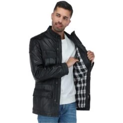 Leather Coat Black : Brontes -Luxe Style Central leather coat black brontes p251 24862 image