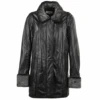 Leather Coat Black/ddy : Jacqueline -Luxe Style Central leather coat black ddy jacqueline p476 1822 image