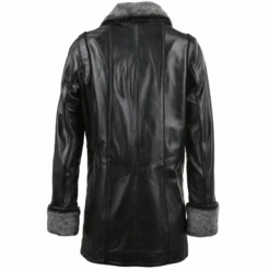 Leather Coat Black/ddy : Jacqueline -Luxe Style Central leather coat black ddy jacqueline p476 1824 image