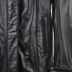 Leather Coat Black/ddy : Jacqueline -Luxe Style Central leather coat black ddy jacqueline p476 1825 image