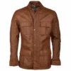 Leather Coat Tan : Brontes -Luxe Style Central leather coat tan brontes p1043 4450 image
