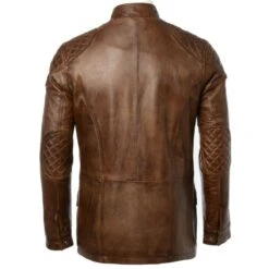 Leather Coat Timber : Brontes -Luxe Style Central leather coat timber brontes p252 1118 image