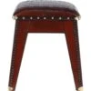 Leather Covered Wood Frame Vintage Woven Leather Stool Chestnut: TBZ1UCO643 -Luxe Style Central leather covered wood frame vintage woven leather stool chestnut tbz1uco643 p7684 27788 image