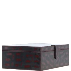 Leather Decorative Home Accessories Box Black/red: AGC-44 -Luxe Style Central leather decorative home accessories box black red agc 44 p7824 28358 image