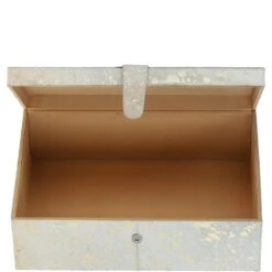 Leather Decorative Home Accessories Box Hair-on Hide White Gold: AGC-46 -Luxe Style Central leather decorative home accessories box hair on hide white gold agc 46 p7815 28367 image
