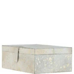 Leather Decorative Home Accessories Box Hair-on Hide White Gold: AGC-47 -Luxe Style Central leather decorative home accessories box hair on hide white gold agc 47 p7810 28362 image