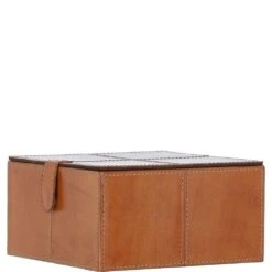 Leather Decorative Home Accessories Box Tan: AGC-86 -Luxe Style Central leather decorative home accessories box tan agc 86 p7804 28320 image