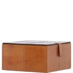 Leather Decorative Home Accessories Box Tan: AGC-86 -Luxe Style Central leather decorative home accessories box tan agc 86 p7804 28322 image