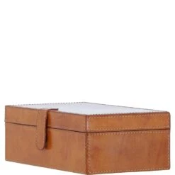 Leather Decorative Home Accessories Box Tan: AGC-87 -Luxe Style Central leather decorative home accessories box tan agc 87 p7805 28302 image