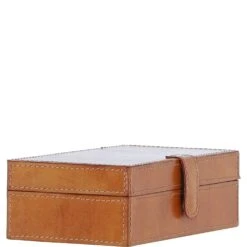 Leather Decorative Home Accessories Box Tan: AGC-88 -Luxe Style Central leather decorative home accessories box tan agc 88 p7806 28298 image