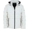 Leather Detachable Hood Puffer Jacket White: Nello -Luxe Style Central leather detachable hood puffer jacket white nello p6541 23917 image