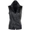 Leather Gilet Black/app : Nola