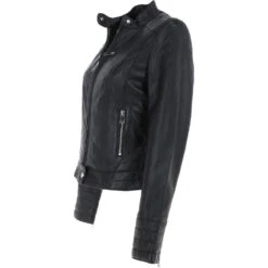 Leather Jacket Black : Essen -Luxe Style Central leather jacket black essen p362 18489 image