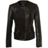 Leather Jacket Brown : Helena -Luxe Style Central leather jacket brown helena p267 1216 image