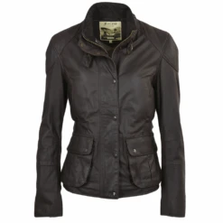 Leather Jacket Brown/napp : Emerald