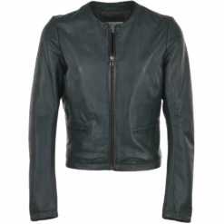 Leather Jacket Green : Alisa