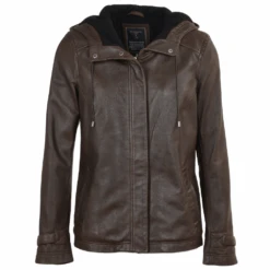 Leather Jacket Khaki : Nicola
