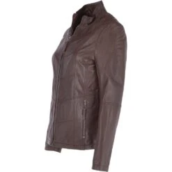 Leather Jacket Mid Brown/app : Isla -Luxe Style Central leather jacket mid brown app isla p3731 16167 image
