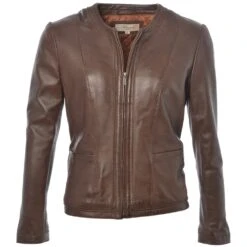Leather Jacket Mid Brown : Liona