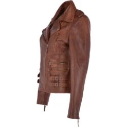 Leather Jacket Tan : Ruby -Luxe Style Central leather jacket tan ruby p3203 14150 image