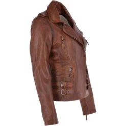 Leather Jacket Tan : Ruby -Luxe Style Central leather jacket tan ruby p3203 14152 image