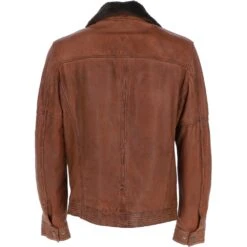 Leather Jacket With Detachable Collar Cognac: Sandor 2 -Luxe Style Central leather jacket with detachable collar cognac sandor 2 p5788 20683 image