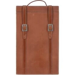 Leather Quadro Wine Bottle Holder Tan: AGC-62
