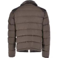 Leather Sheepskin And Padded Material Jacket Olive/Brown : Trap-Enzo -Luxe Style Central leather sheepskin and padded material jacket olive brown trap enzo p3051 13482 image