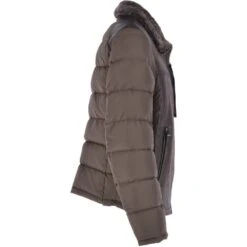 Leather Sheepskin And Padded Material Jacket Olive/Brown : Trap-Enzo -Luxe Style Central leather sheepskin and padded material jacket olive brown trap enzo p3051 13483 image