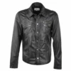Leather Shirt Jacket Black : Essex